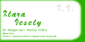 klara vesely business card